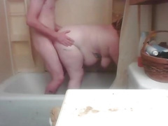 BBW teen fucks her boyfriend  in the bathtub