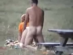 Blonde milf caught fucking in the park