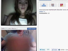 ChatRoulette - Hot Blonde Make Me Cum Watching