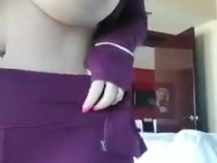 Fat titted woman slaps her tits and fat ass