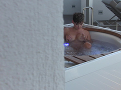 HannahBrooks Perv Caught Spying On Me In Jacuzzi  in private premium video