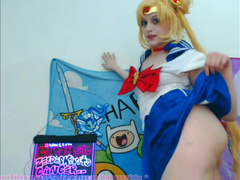BabyZelda Sailormoon Strip Dance Tease Wand Spanks in private premium video