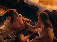 Lucy Lawless, Jaime Murray lesbian scene