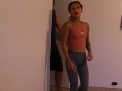 Cheating Asian Fucks And Sucks Her Workout Buddy