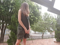 Andreza - Sweet Teen Masturbation In Front Of The House in private premium video