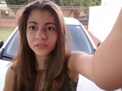 Andreza - Sweet Teen Cum With Monster Cock In Front Of Home in private premium video