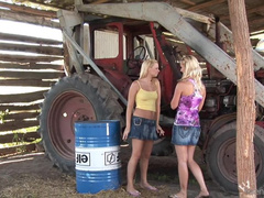 TeenModels - Yasmine Gold and Blond Cat in barn with ba