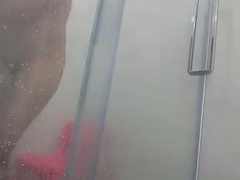 My online Filipina girlfriend taking a shower
