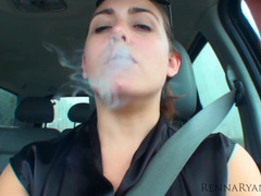 Rennaryann Smoking In The Car in private premium video