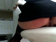 Masturbate at work :Day 43: Spread ass and pussy
