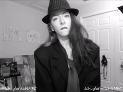 SchuylarWitch - suit and tie striptease black and white