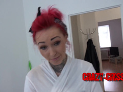 Crazy-Crissi kitchen fuck and cum on face