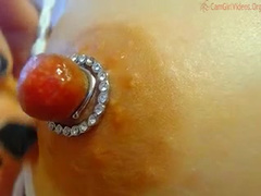 C@$$$ie - Nipple play with nipple jewelry