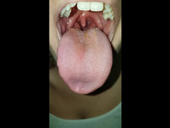 Girl Open Wide Mouth and Burping