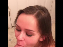 Sexy Teen Sucking Boyfriend In Bathroom And Getting Facial private premium video