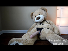 Gorgeous brunette have sex w Teddy Bear