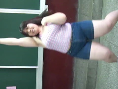 Chubby Asian Woman Dancing