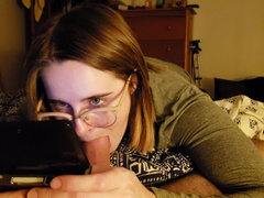 Nerdy Wife sucks cock while playing video games then gets fucked POV