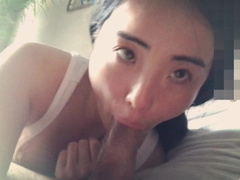 19 year old asian girlfriend sucks cock passionately