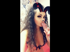 a cute vampire girl sucks every last drop out of her victim on snapchat!