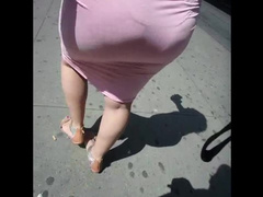 Wife see through dress and upskirt compilation in public