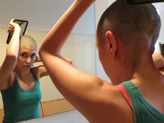 Rebecca Hot Shaved her Head at zero - Bald
