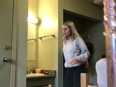 College Babe on Spy Cam in Dorm Room! HOT AS FUCK Perfect Tiny Nipples