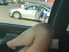 Creaming on Dildo in Busy Grocery Store Parking Lot