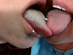 Tongue Tangled Lesbian Kissing